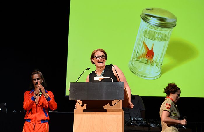 Eva Weber bei der Roy Preisverleihung auf dem Modular Festival 2017